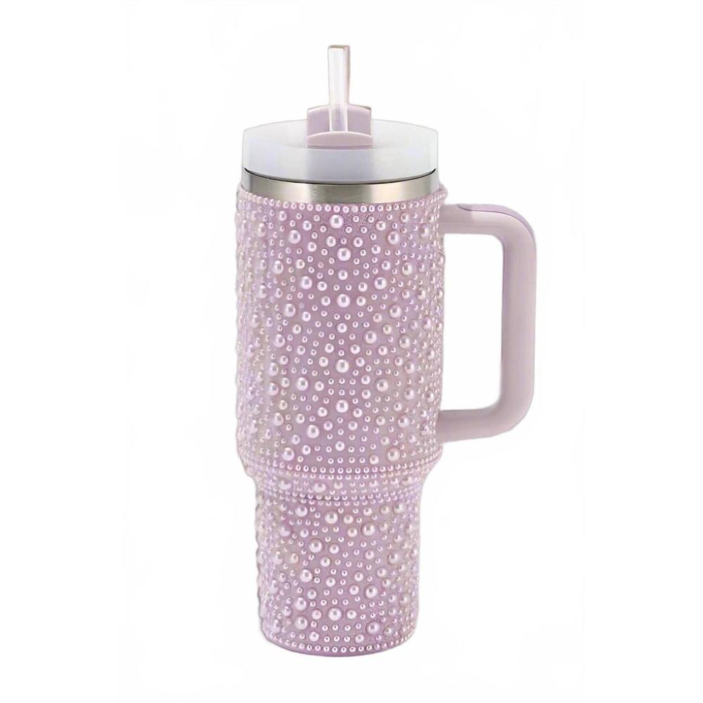 NEW NASH GREY pearl studded stainless steel tumbler - 40 oz in lavender